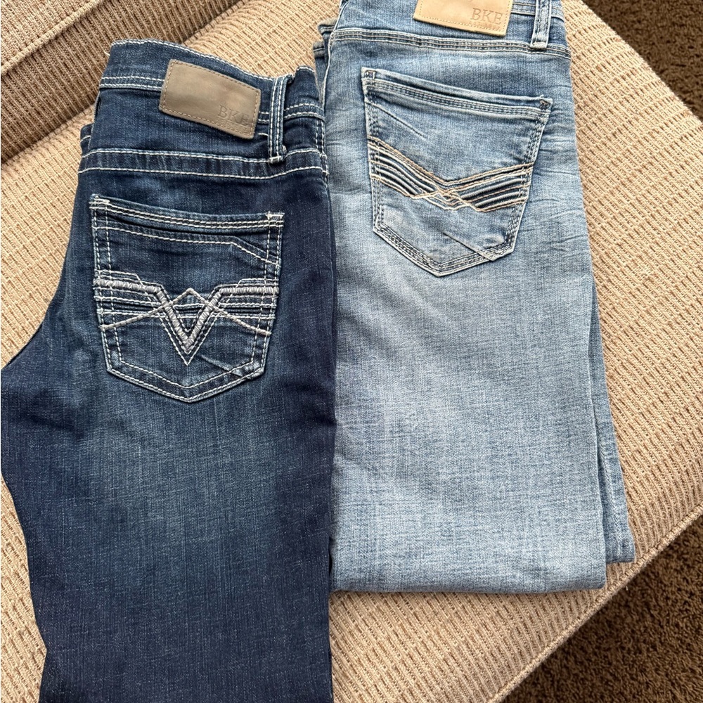 BKE Denim Jeans in Navy and Light Blue